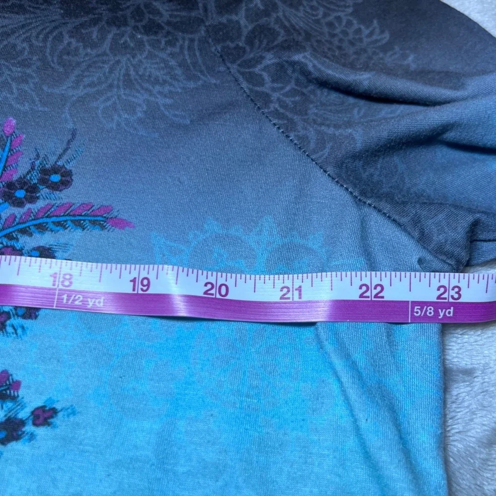 Catherines Tunic Top Womens 0X Multicolor Paisley Embellished V Neck Long Sleeve - Picture 10 of 11